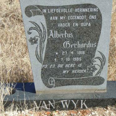 WYK Albertus Gerhardus, van 1918-1985