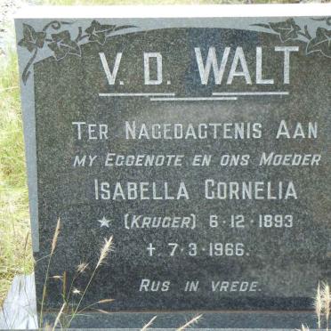 WALT Isabella Cornelia, van der nee KRUGER 1893-1966