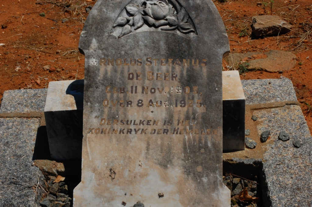BEER Arnoldus Stefanus, de 1905-1925