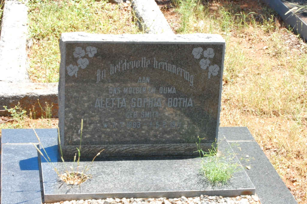 BOTHA Aletta Sophia nee SMITH 1883-19??