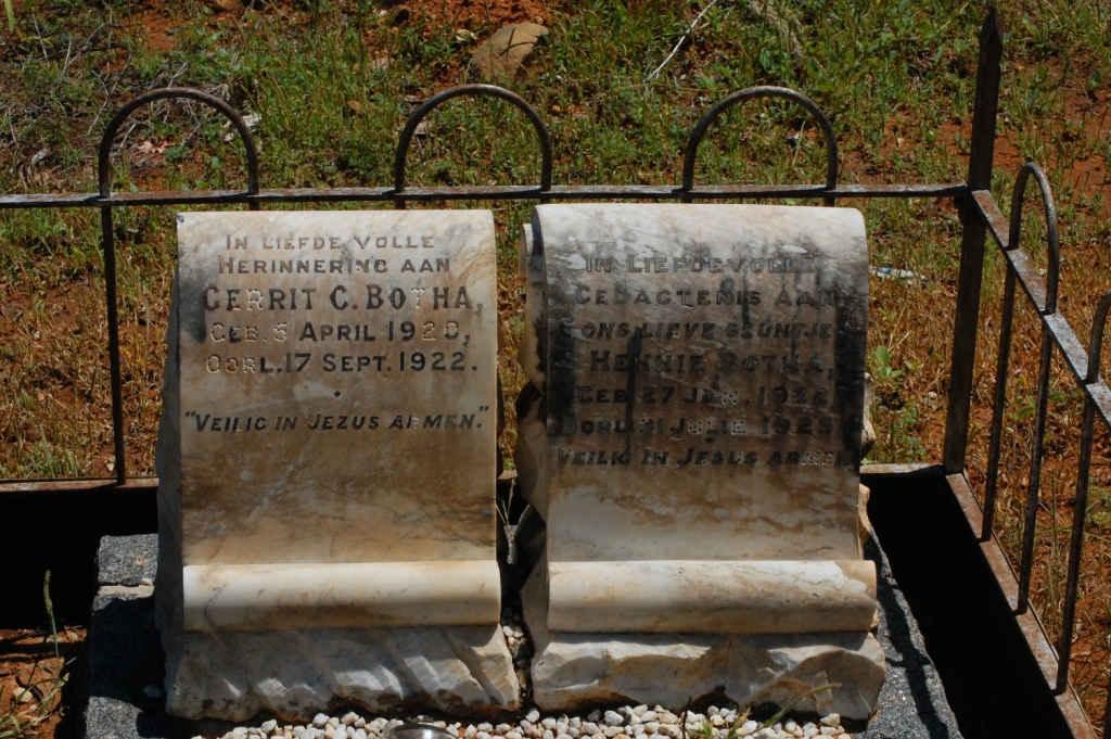 BOTHA Gerrit C. 1920-1922 :: BOTHA Hennie 1922-1925