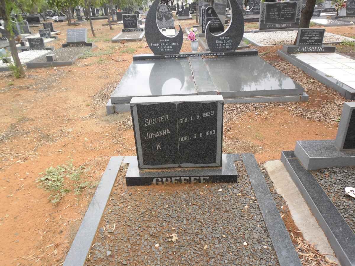 GREEFF Johanna K. 1919-1989