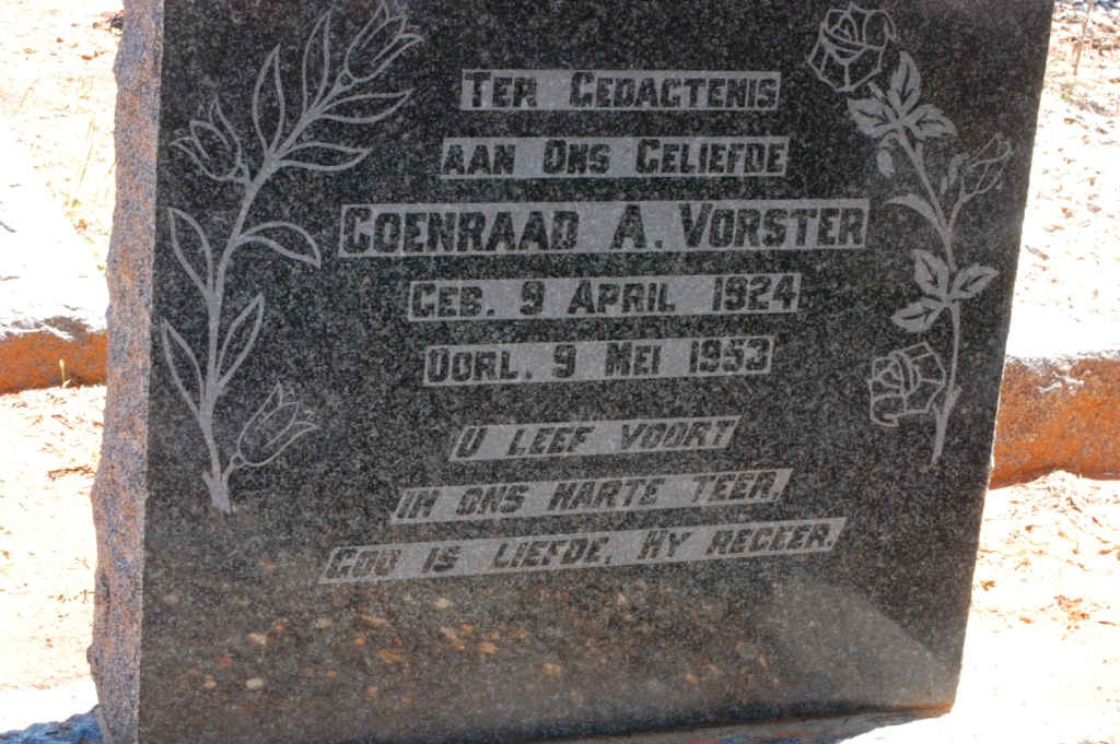 VORSTER Coenraad A. 1924-1953