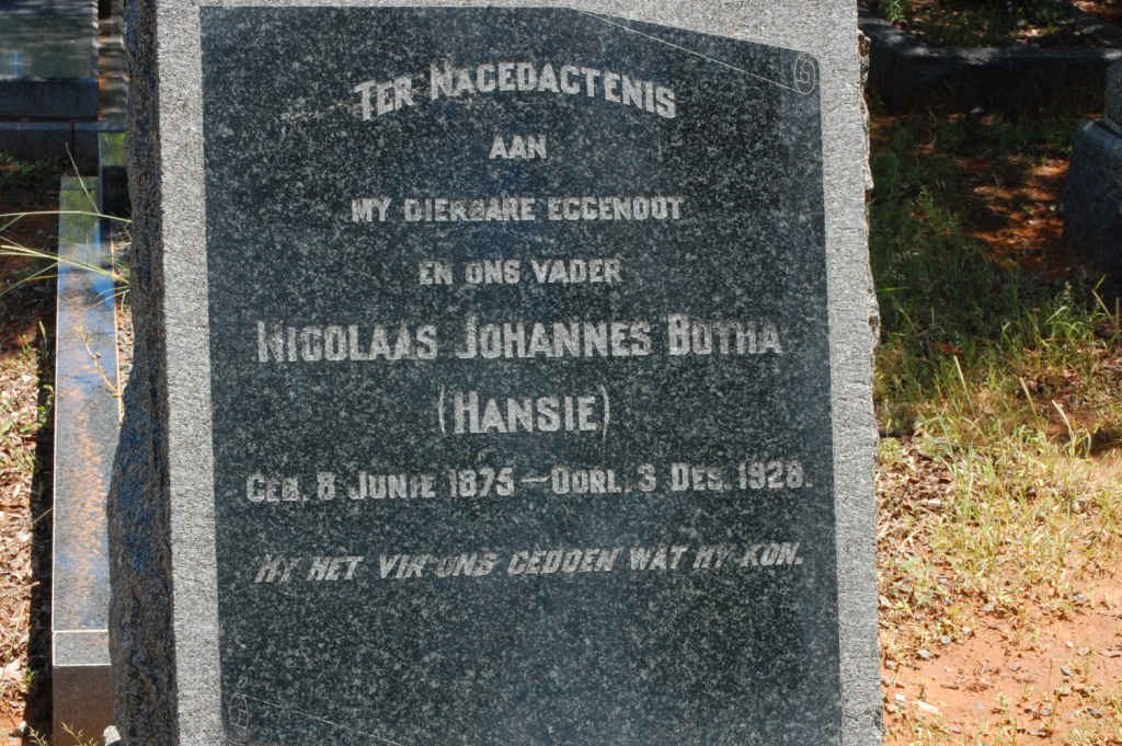 BOTHA Nicolaas Johannes 1875-1928