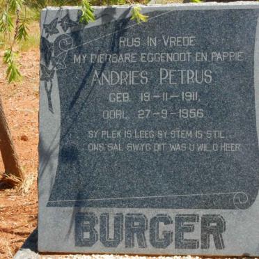 BURGER Andries Petrus 1911-1956
