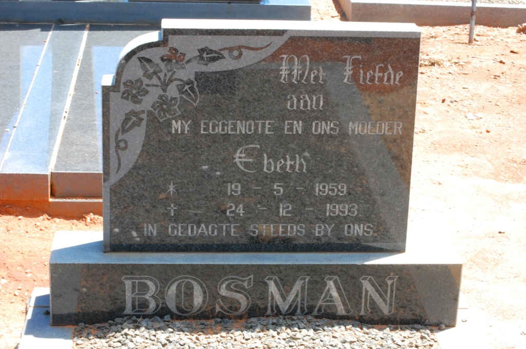 BOSMAN Ebeth 1959-1993