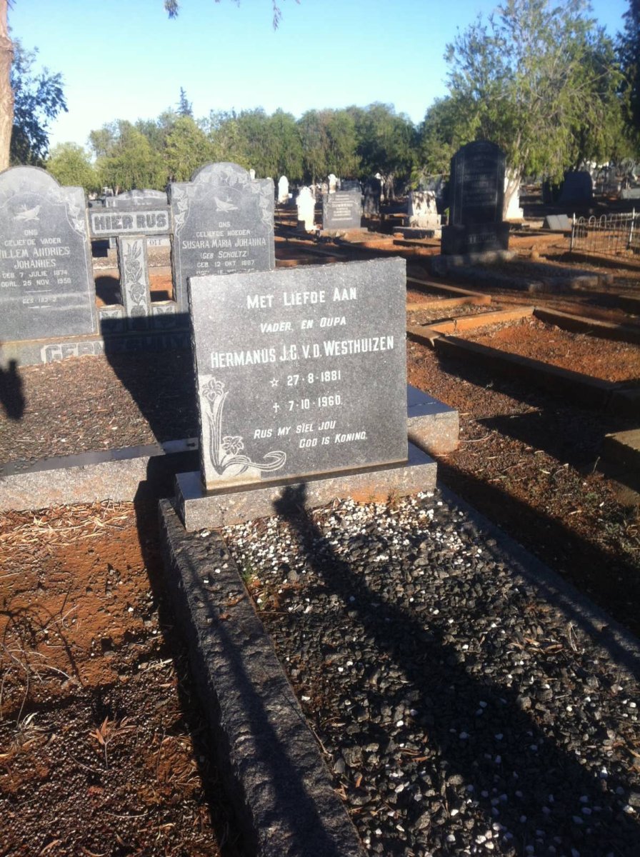 WESTHUIZEN Hermanus J.C., v.d. 1881-1960