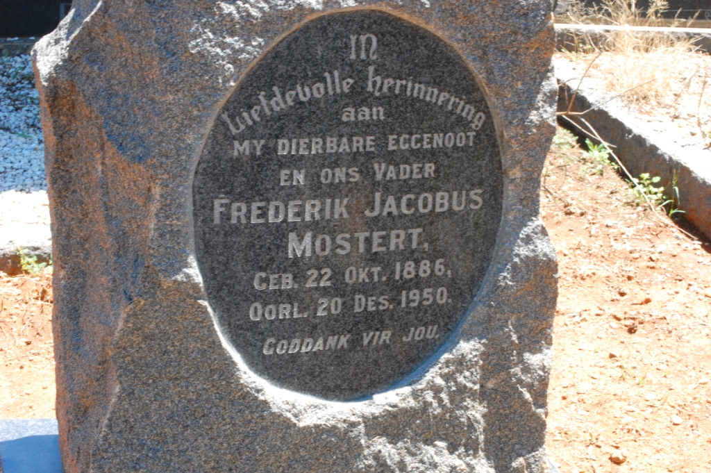 MOSTERT Frederik Jacobus 1886-1950