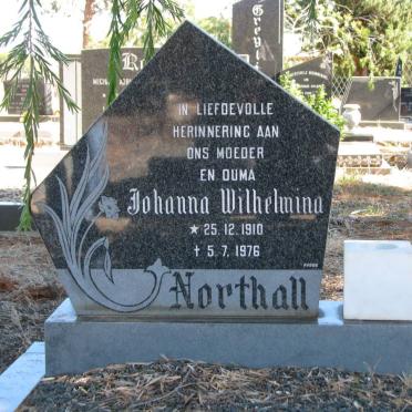 NORTHALL Johanna Wilhelmina nee VAN ZYL 1909-1976