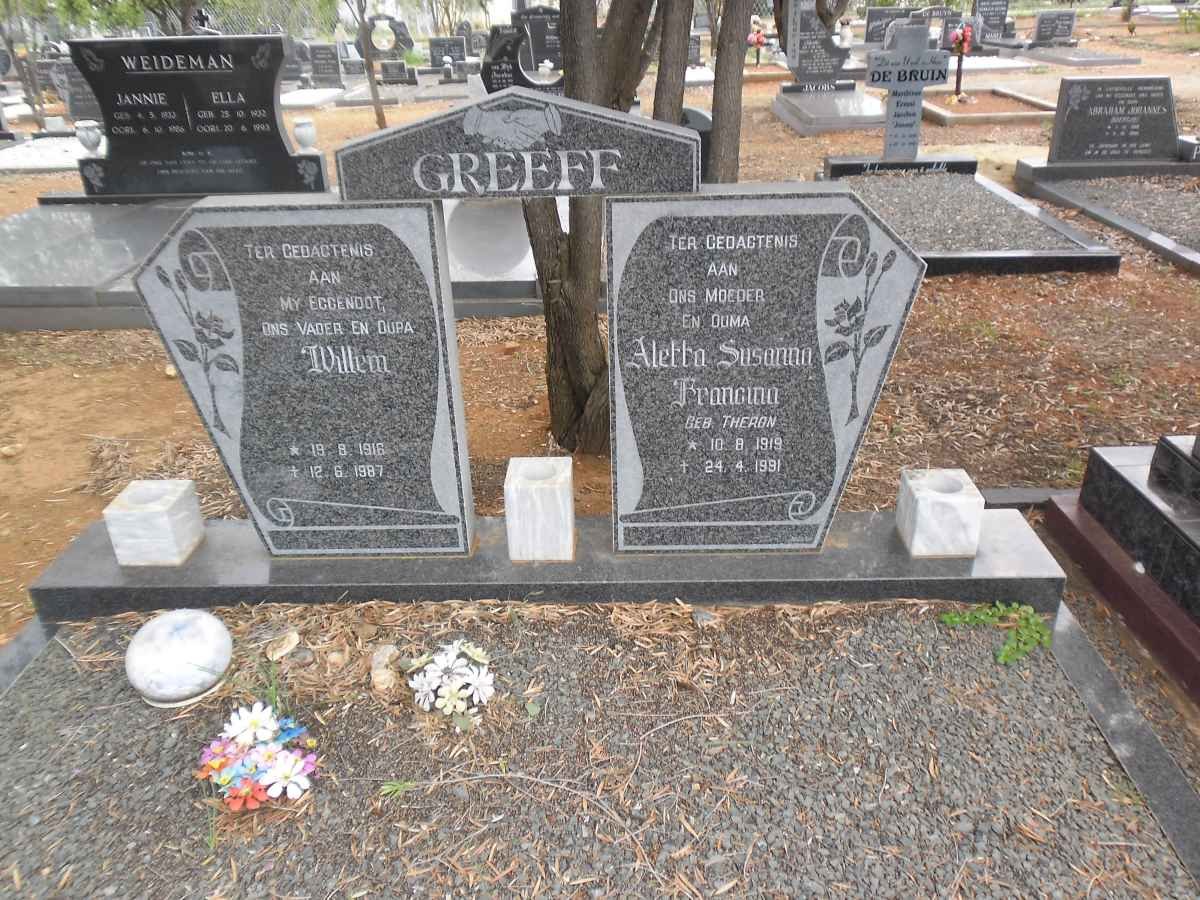 GREEFF Willem 1916-1987 &amp; Aletta Susanna Francina THERON 1919-1991