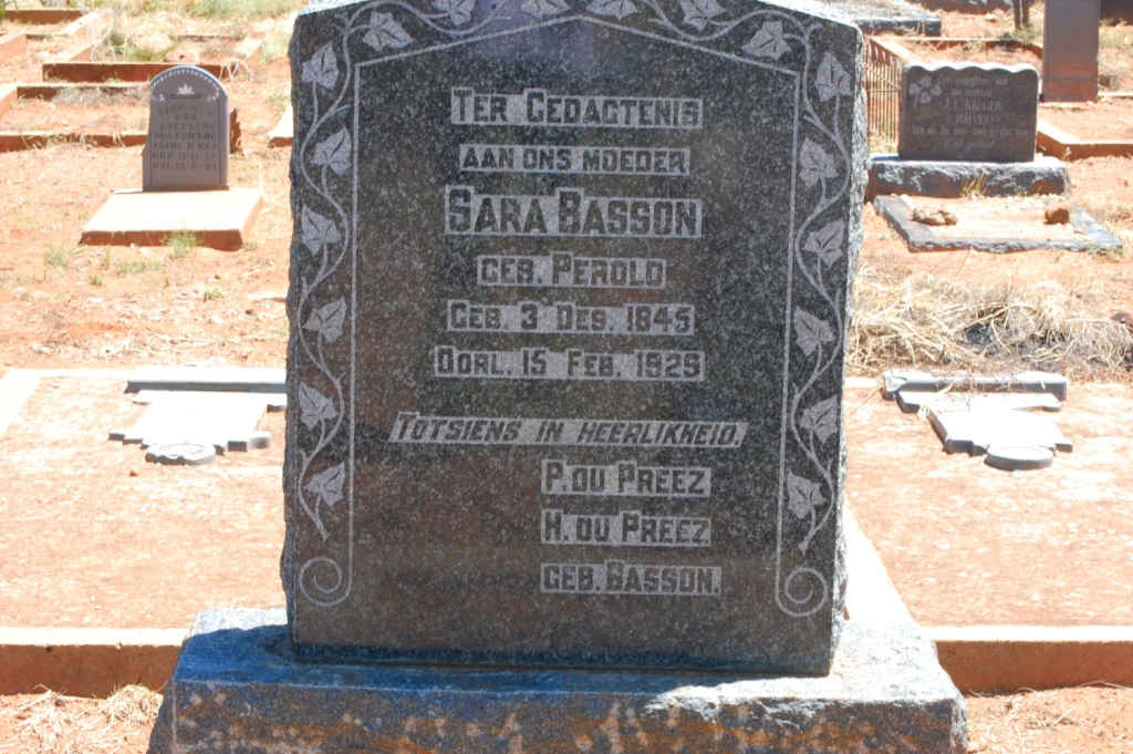 BASSON Sara nee PEROLD 1845-1929