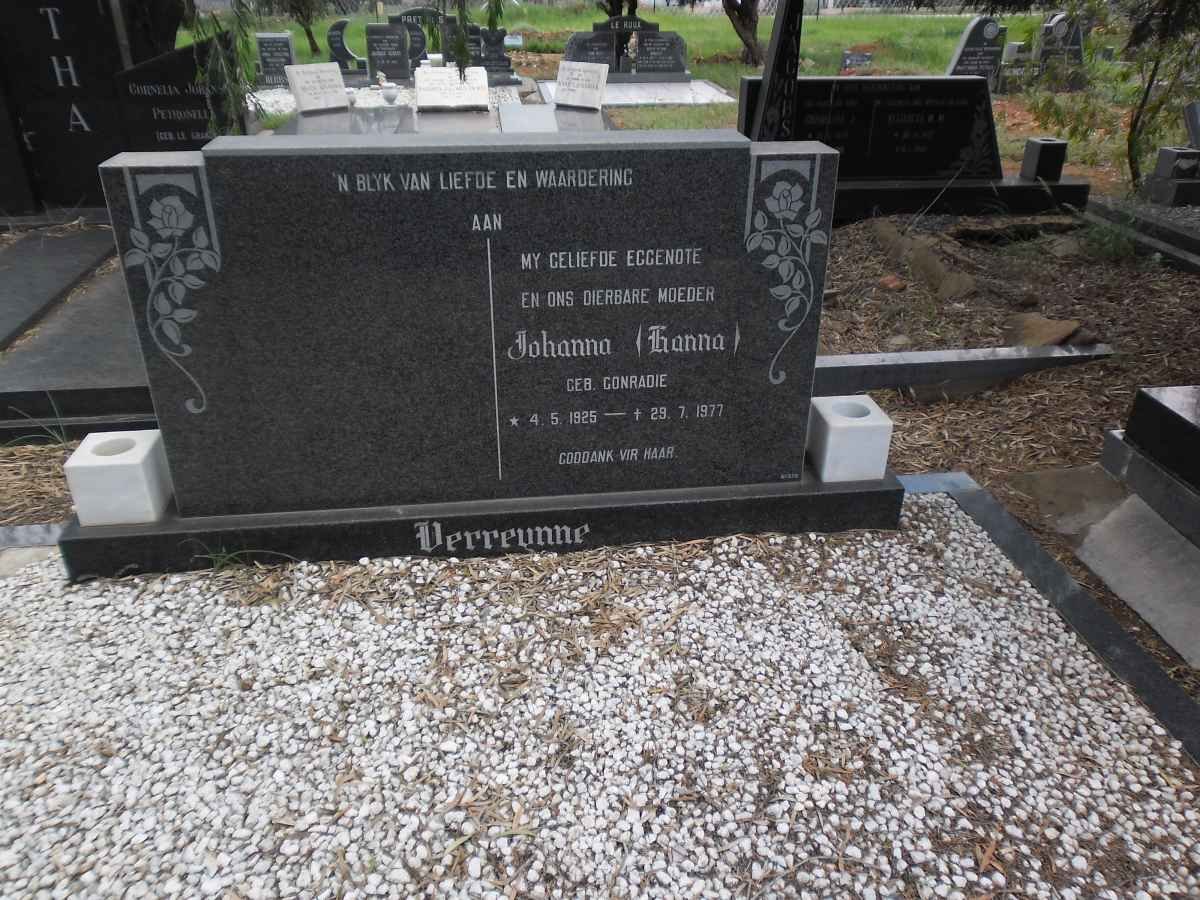 DERREUNNE Johanna nee CONRADIE 1925-1977