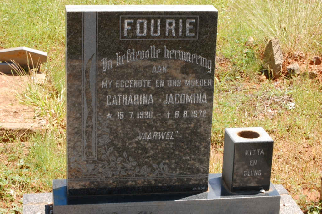 FOURIE Catharina Jacomina 1930-1972
