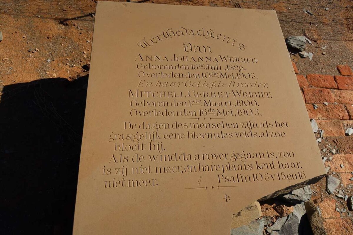 WRIGHT Anna Johanna 1896-1903 :: WRIGHT Mitchell Gerret 1900-1903