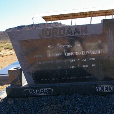 JORDAAN Gerrit Jacobus 1885-1970 &amp; Christina Elizabeth 1900-1981