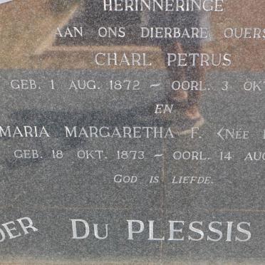 PLESSIS Charl Petrus, du 1872-1960 &amp; Maria Margaretha F. BURGER 1873-1962