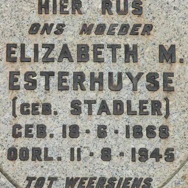 ESTERHUYSE Elizabeth M. nee STADLER 1868-1945