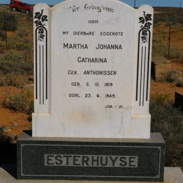 ESTERHUYSE Martha Johanna Catharina nee ANTHONISSEN 1919-1949