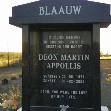 BLAAUW Deon Martin Appollis 1971-2008