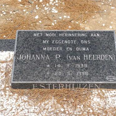 ESTERHUIZEN Johanna P. nee VAN HEERDEN 1939-1996