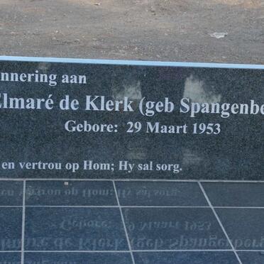KLERK Christiaan Jacobus, de 1949-2009 &amp; Elmare SPANGENBERG 1953-