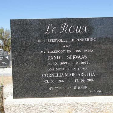 ROUX Daniel Servaas, le 1893-1967 &amp; Cornelia Margaretha 1907-2002
