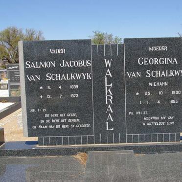 SCHALKWYK Salmon Jacobus, van 1899-1973 &amp; Georgina WIEHAHN 1900-1985