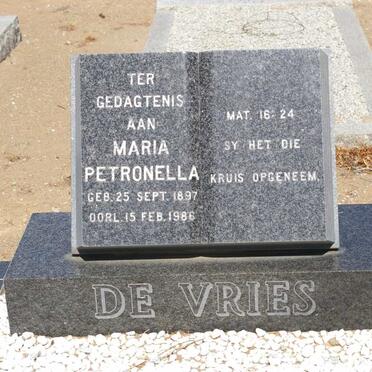 VRIES Maria Petronella, de 1897-1986