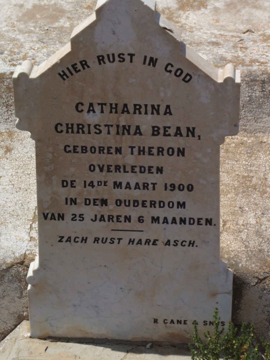 BEAN Catharina Christina nee THERON -1900