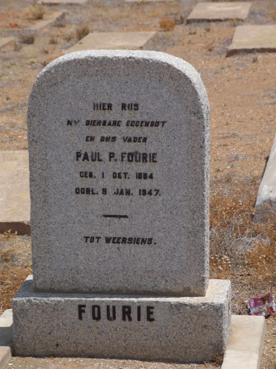 FOURIE Paul P. 1884-1947