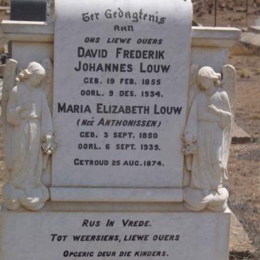LOUW David Frederik Johannes 1855-1934 &amp; Maria Elizabeth ANTHONISSEN 1850-1939