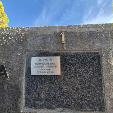 ESTERHUYSE Hendrick De Waal 1936-2017