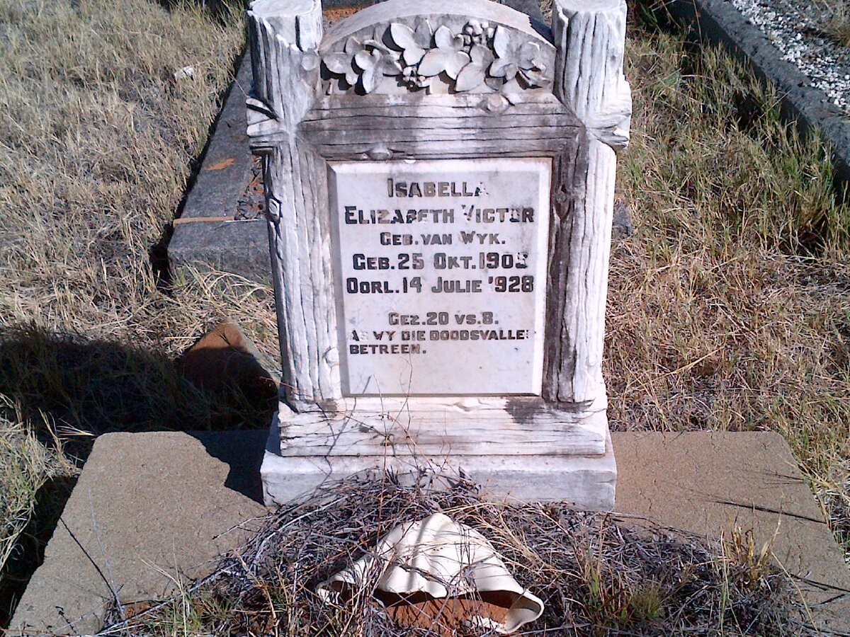 VICTOR Isabella Elizabeth nee VAN WYK 190?-1928