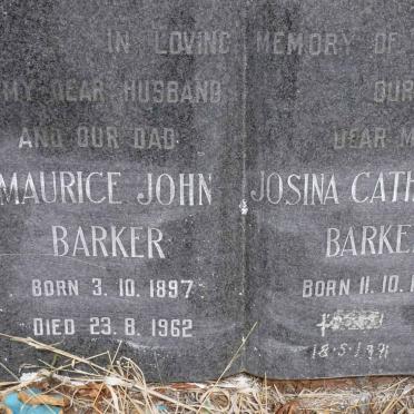 BARKER Maurice John 1897-1962 &amp; Josina Catherine 1899-1991