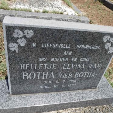 BOTHA Helletje Levina nee BOTHA 1895-1987