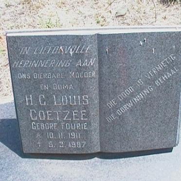 COETZEE H.C. Louis nee FOURIE 1911-1987