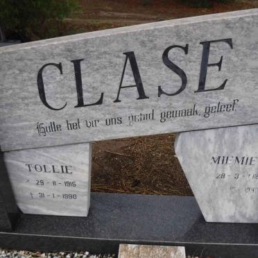 CLASE Tollie 1915-1990 &amp; Miemie 1916-1993