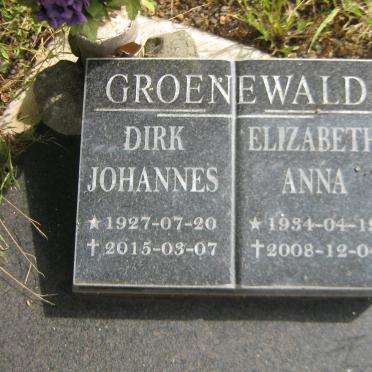 GROENEWALD Dirk Johannes 1927-2015 &amp; Elizabeth Anna 1934-2008