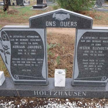HOLTZHAUSEN Adriaan Jakobus 1927-1989 &amp; Hester Elizabeth 1931-2004