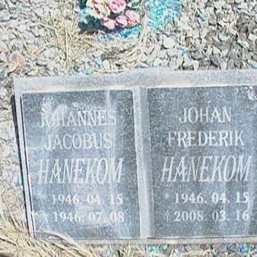 HANEKOM Johannes Jacobus 1946-1946 :: HANEKOM Johan Frederik 1946-2008