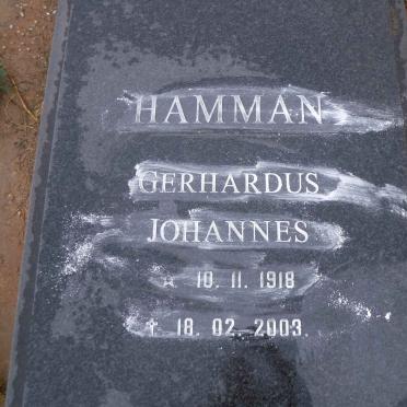HAMMAN Gerhardus Johannes 1918-2003