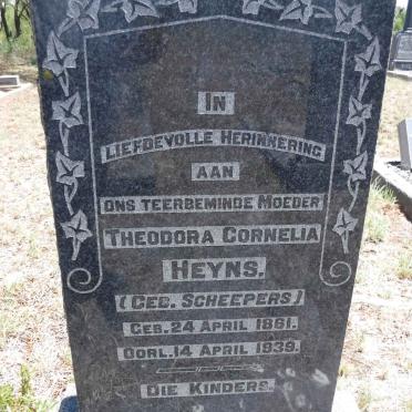 HEYNS Theodora Cornelia nee SCHEEPERS 1861-1939