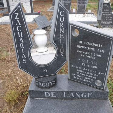 LANGE Zacharias Cornelius M., de 1970-1991