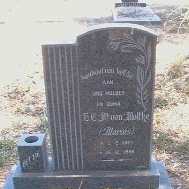 MOLTKE E.C.W., von nee MARAIS 1927-1988