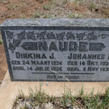 NAUDE Dirkina J. 1924-1926 :: Johannes D. 1937-1938