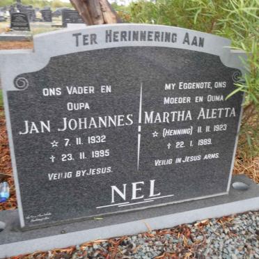 NEL Jan Johannes 1932-1995 &amp; Martha Aletta HENNING 1923-1989