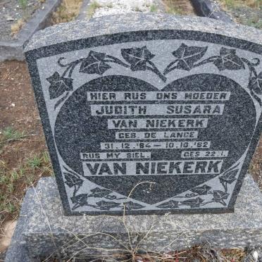 NIEKERK Judith Susara, van nee DE LANGE 1884-1962