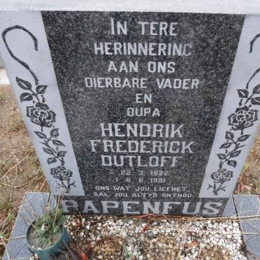 PAPENFUS Hendrik Frederick Dutloff 1922-1991