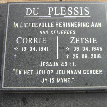 PLESSIS Corrie, du 1941- &amp; Zetsie 1945-2016