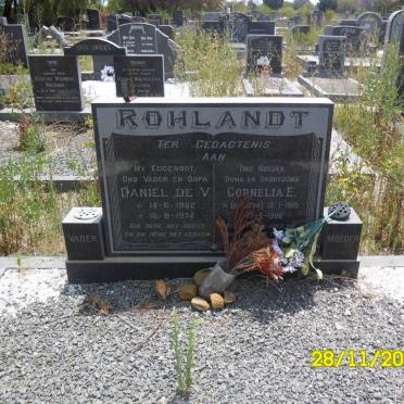 ROHLANDT Daniel De V. 1902-1974 &amp; Cornelia E. VAN DYK 1915-1996